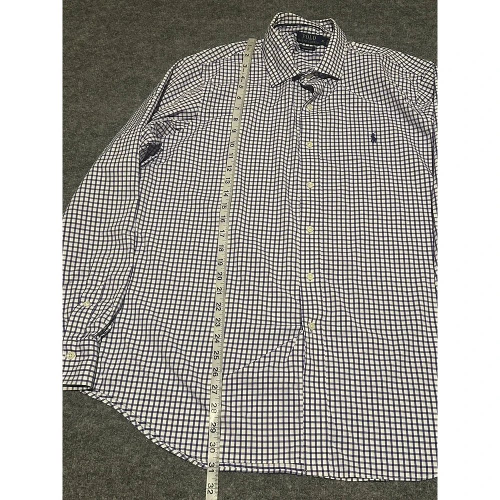 Polo Ralph Lauren Men's XL Purple Graph Checked Performance Button Nylon Shirt